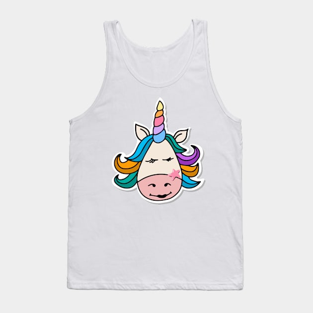 Cute unicorn girl Tank Top by artverich